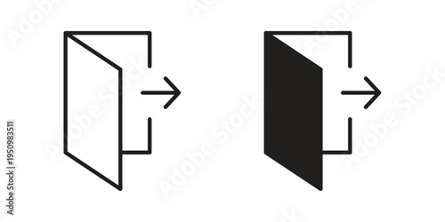 Logout icon for web apps, mobile apps. Graphic element illustration