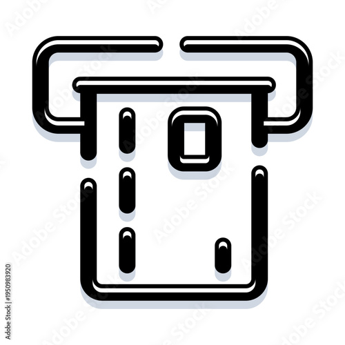 Card inserted into slot representing payment, atm withdrawal, or digital transaction for banking, commerce and cashless services chip card, security, funds transfer icon
