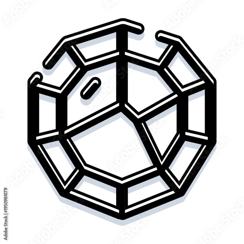 Brilliant cut diamond vector illustration with clean faceted outline, minimalist black and white icon symbolizing luxury, wealth, elegance, and premium jewelry design