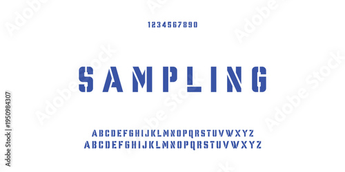 Digital modern alphabet font. Creative abstract urban, futuristic, fashion, sport, minimal technology typography.  Simple vector illustration with number