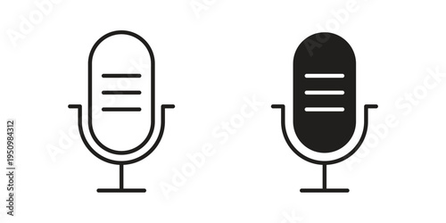 Mic icon for web apps, mobile apps. Graphic element illustration