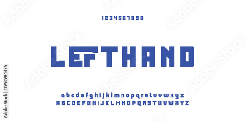 Digital modern alphabet font. Creative abstract urban, futuristic, fashion, sport, minimal technology typography.  Simple vector illustration with number