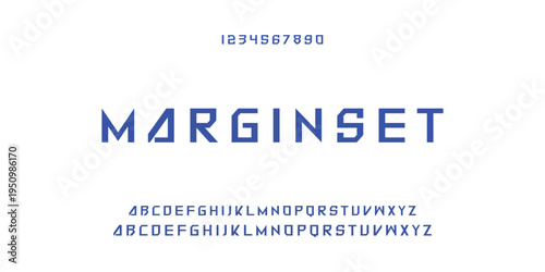 Digital modern alphabet font. Creative abstract urban, futuristic, fashion, sport, minimal technology typography.  Simple vector illustration with number