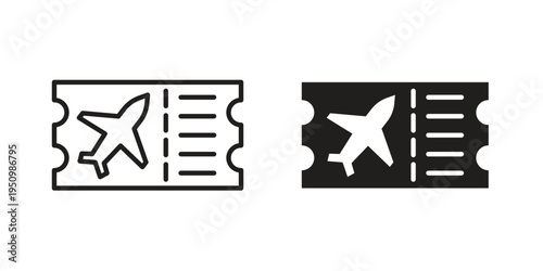 Plane Ticket icon for web apps, mobile apps. Graphic element illustration