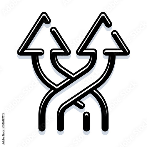 Intersecting arrows are forming an intricate visual representation of complexity, change, and the many challenging choices found in different directions of a journey