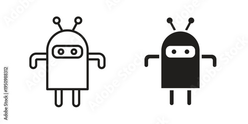 Robo icon for web apps, mobile apps. Graphic element illustration