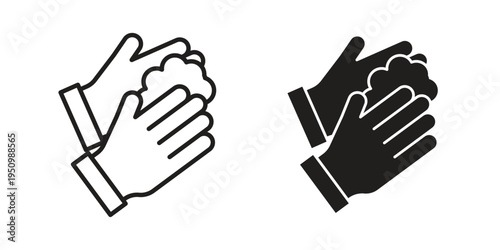 Sanitize hands icon for web apps, mobile apps. Graphic element illustration