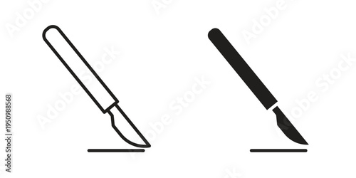 Scalpel icon for web apps, mobile apps. Graphic element illustration