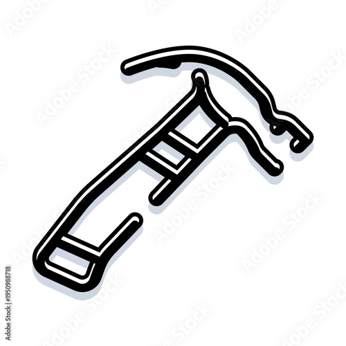 Climbing axe icon showing essential equipment for mountaineers and ice climbers during winter sports and exploration, representing adventure and extreme challenges