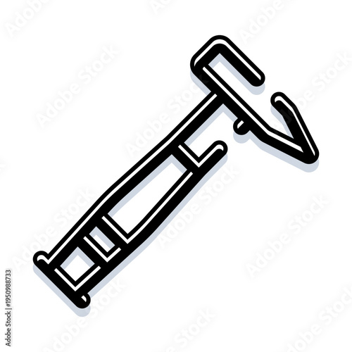 Building and repair hand tool icon with an outlined design creating a modern illustrative style, providing a concept for maintenance, construction, and fixing tasks
