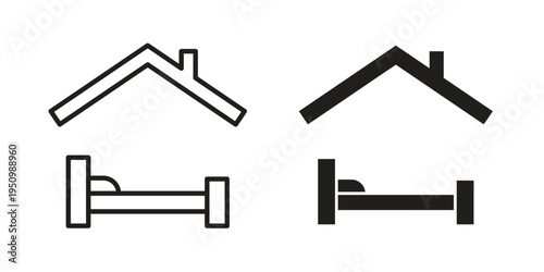Shelter beds icon for web apps, mobile apps. Graphic element illustration