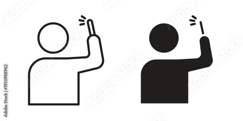 Selfie icon for web apps, mobile apps. Graphic element illustration