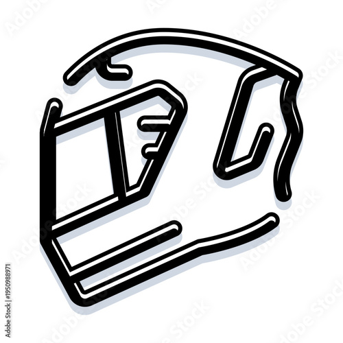 Outline drawing depicting an abstract racing track, conceptualizing speed, competition, and sports events with clear graphical elements and modern minimalist aesthetics