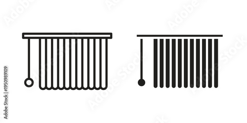 Shower curtain icon for web apps, mobile apps. Graphic element illustration