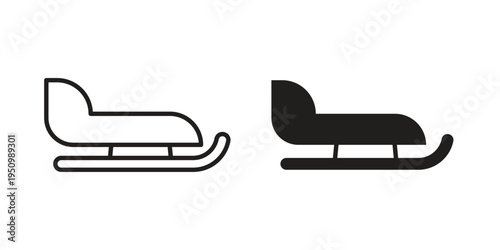 Sled icon for web apps, mobile apps. Graphic element illustration
