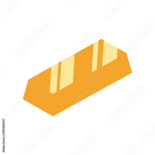 Gold Bar Ingot Icon Isometric Illustration Isolated on White Background for Finance and Wealth Concept