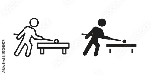 Snooker icon for web apps, mobile apps. Graphic element illustration