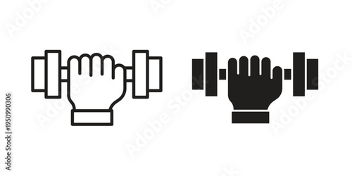 Strength training icon for web apps, mobile apps. Graphic element illustration