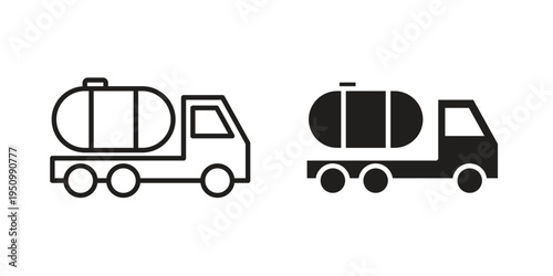Tank truck icon for web apps, mobile apps. Graphic element illustration