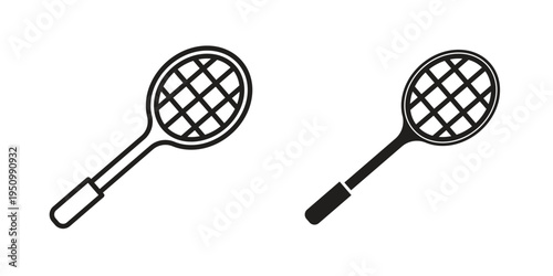 Tennis racket icon for web apps, mobile apps. Graphic element illustration