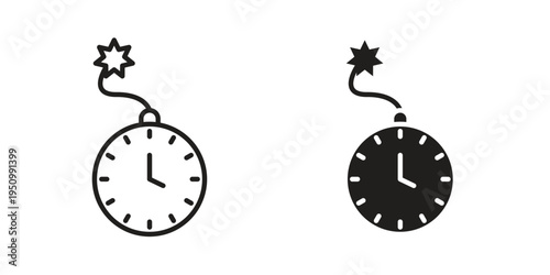 Time bomb icon for web apps, mobile apps. Graphic element illustration
