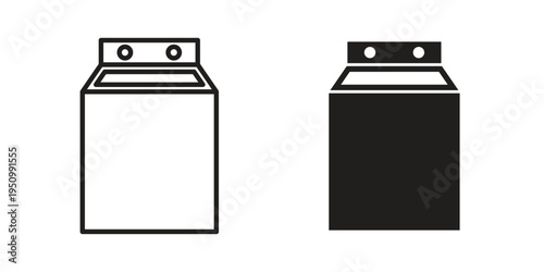 Top load washer icon for web apps, mobile apps. Graphic element illustration