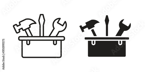 Toolbox icon for web apps, mobile apps. Graphic element illustration