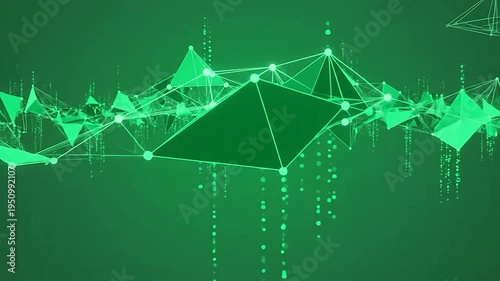 Abstract geometric network connections with digital data streams