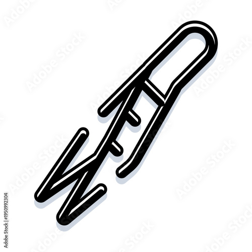 Hand cultivator icon illustrating a simple gardening tool, ideal for loosening soil, weeding, and preparing garden beds, isolated on a clean white background