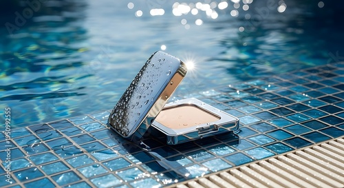 Bedak padat dekat kolam renang 