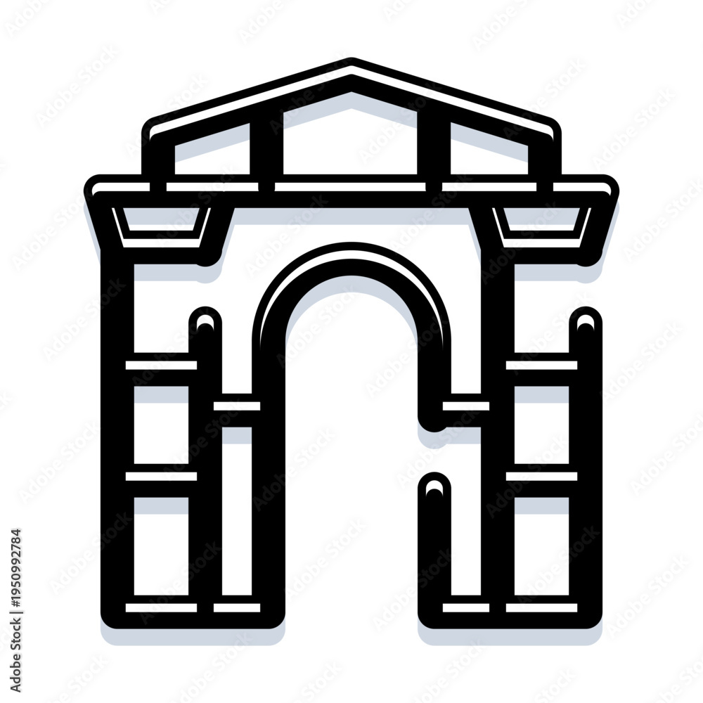Fototapeta premium Architectural triumphal arch with a distinctive outline capturing historical significance and monumental design, creating a versatile icon for various graphic applications
