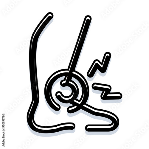 Ankle injury icon illustrating joint pain, foot swelling, and leg discomfort, often associated with sprains, fractures, and inflammation in medical and orthopedic contexts