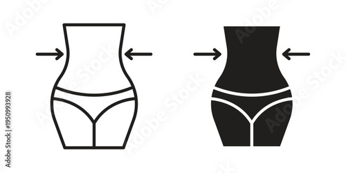 Women waist icon for web apps, mobile apps. Graphic element illustration