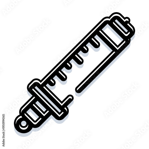 Syringe vector icon representing medical equipment and vaccination, symbolizing healthcare, prevention, and therapeutic procedures for illness and well being