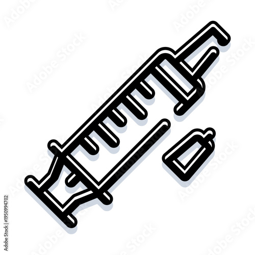 Syringe providing healthcare during medical procedure, administering medicine and vaccination, illustrating health and medical treatment concept on white background