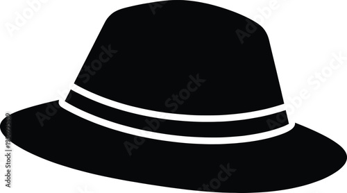 Vector black fedora hat icon