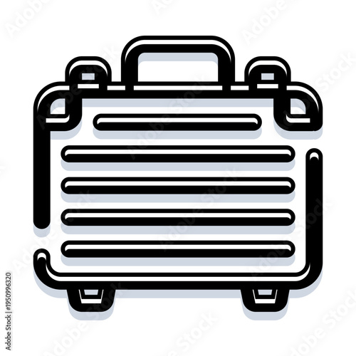 Travel suitcase outline icon symbolizing a business trip, packing for a vacation, or holding important documents and personal belongings for global relocation