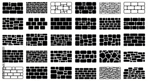 Brick Wall Patterns Collection: Diverse Textures and Designs for Backgrounds