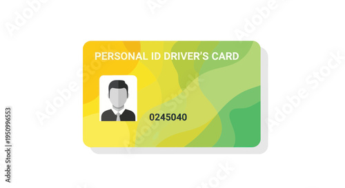 Personal ID Driver's Card with Photo and Number - Identity Document