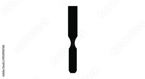 Black chisel tool isolated on a white background silhouette