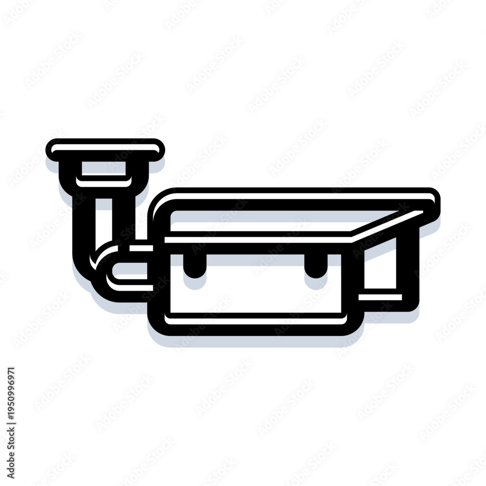 Fototapeta premium Security camera icon illustrating a modern surveillance system, offering constant monitoring and protection for properties, ensuring safety and privacy in a digital age