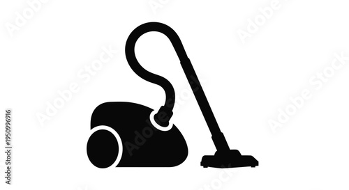 Black vacuum cleaner icon with a distinct simple silhouette