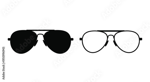 Two pairs of sunglasses one black and one white in profile silhouette