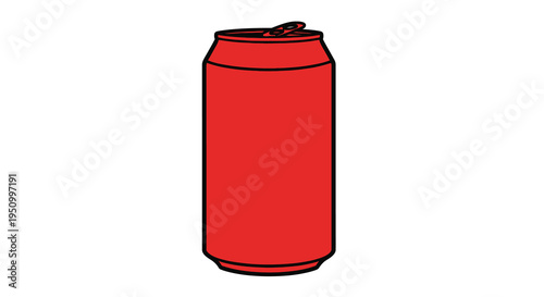 Simple illustration of a red soda can with an open top silhouette