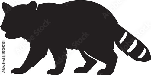 Raccoon Silhouette Minimal Vector Icon Isolated