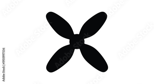 Abstract floral design in black featuring a bold silhouette