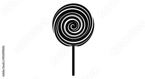 A circular swirl design resembling a lollipop black silhouette