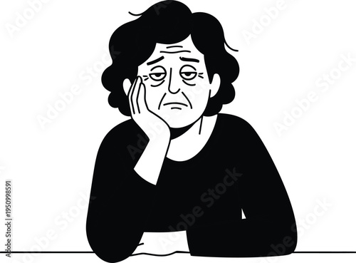 Disappointed woman with her hand on her face