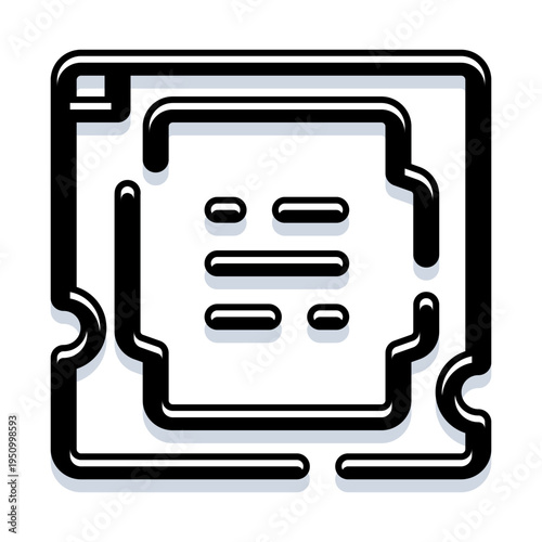 Processor chip icon representing advancements in electronics and digital hardware, illustrating computing power, integrated circuits, and software development concepts