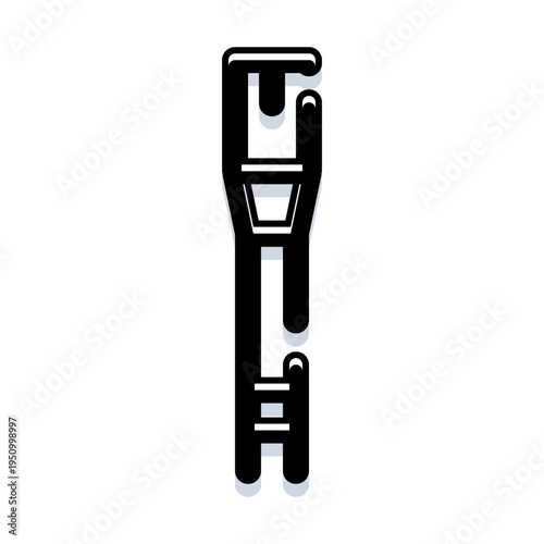 Iconic energy sword silhouette evoking futuristic sci fi adventure and heroism, flat vector minimal design ideal for film, gaming, fan culture and tech concepts on white background